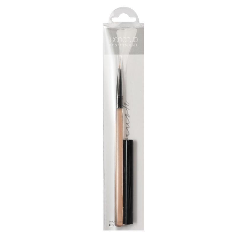 Translucent Brown Nail Art Brush Set: Flower and Gel Painting Brushes with Flat and Round Heads