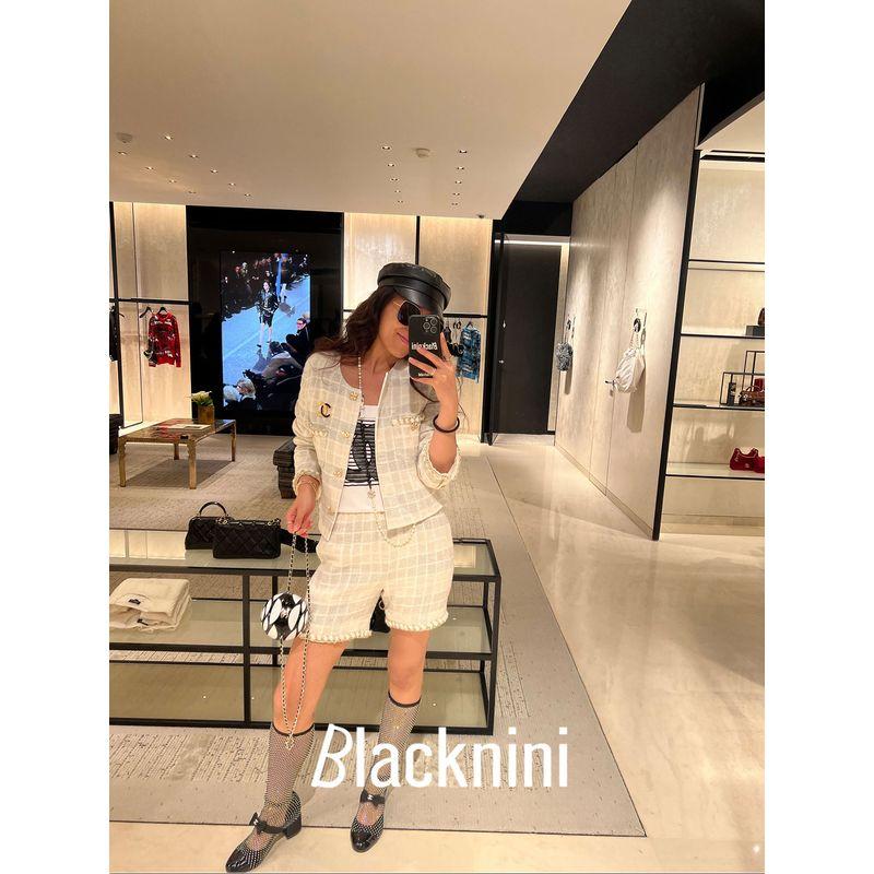 Blacknini Yinhuafu/Montian Avenue Italy PLT Double C Tweed Outwear Vest Shorts Skirt