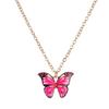 4 Piece Set Women Rose Red Butterfly Zircon Necklace Bracelet Earring Set Fashionable Versatile High End Personalized Zircon