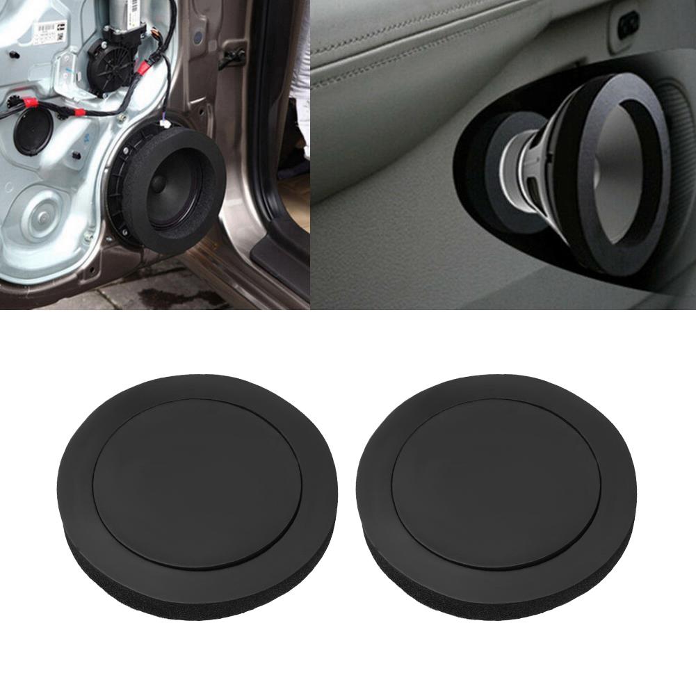 4Pcs Door Trim Sound Insulation Cotton Car Speaker Bass Ring Accessories