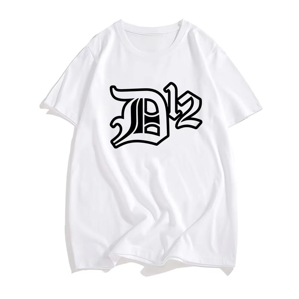 2026 New D12 Band Fans Casual Tops Grunge Hip Hop Print Unisex Unisex Round Neck Streetwear Short Sleeve Tshirt