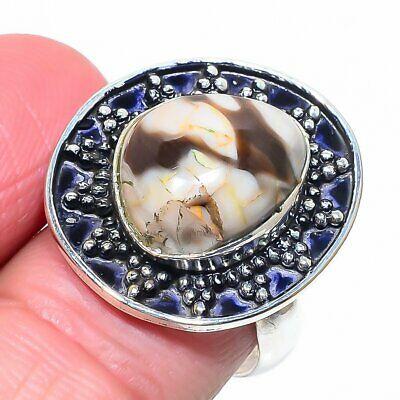 Plume Root Jasper Gemstone 925 Sterling Silver Gift Jewelry Ring Size 8.5