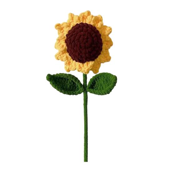 Large Crochet Flower Handmade Crochet Rose/Sunflower Bouquet Artificial Knitted Flower Birthday Anniversary Gift for Mother Wife Friend