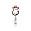 Skull Flower Id Tag Badge Holder With Retractable Badge Reel Cards Storage Organizer For Nurses Employee Pass Work Card Holder