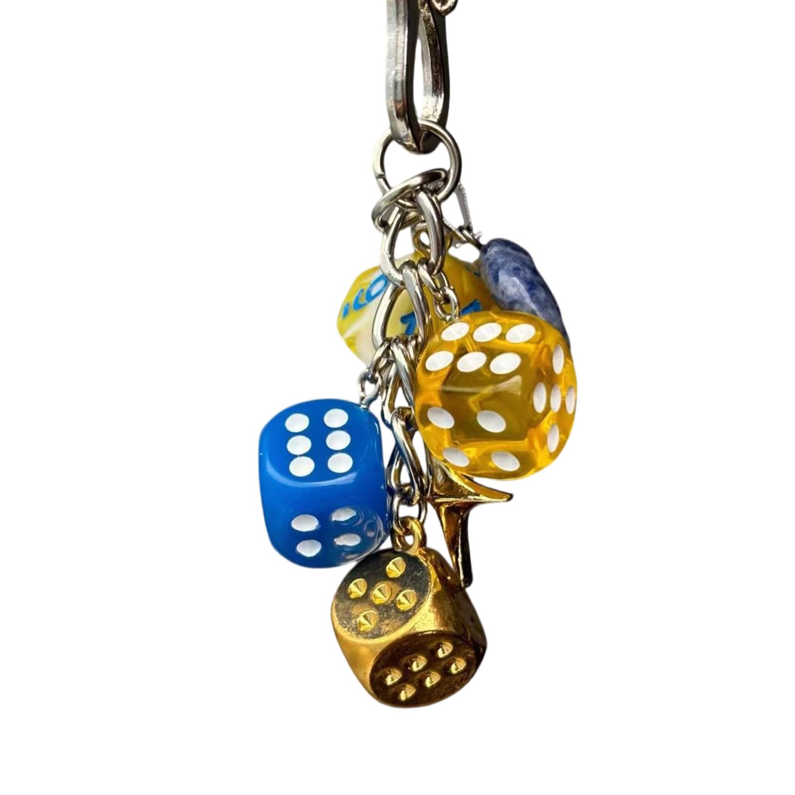 

Resin Dices Pendant Keychain for Stylish Women Fashion Cube Amulet Keyring Accessory Eye Catching Key Chain Bag Ornament 1