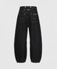 BADBLOOD 0509 Cinch Back Semi-Curved Pants - Black Denim