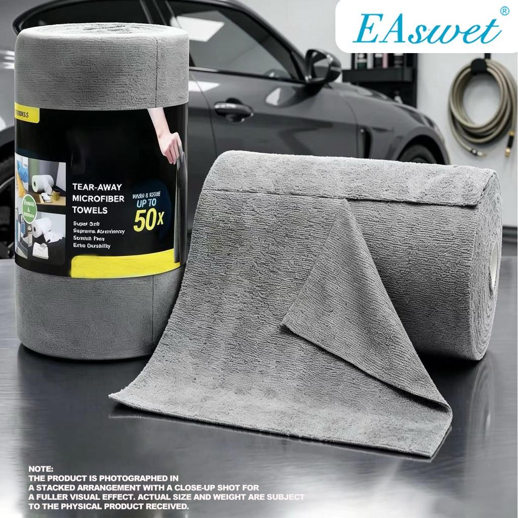1000cm Microfiber Cleaning Towel Roll, Extra Large Reusable Hand-Tear Dust Rags for Car Washing, Home and Kitchen Cleaning
