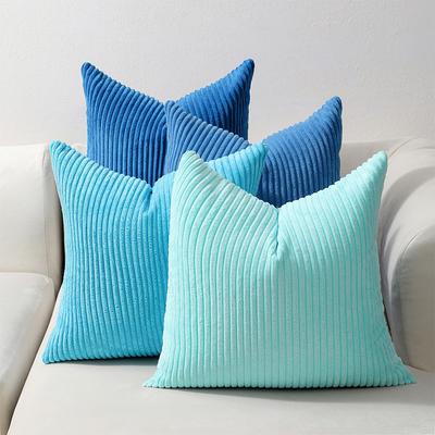 1Pc Solid Color Striped Cushion Cover Decorative Couch Corduroy Throw Pillow Covers Boho Square Pillow Covers Home Sofa Decor