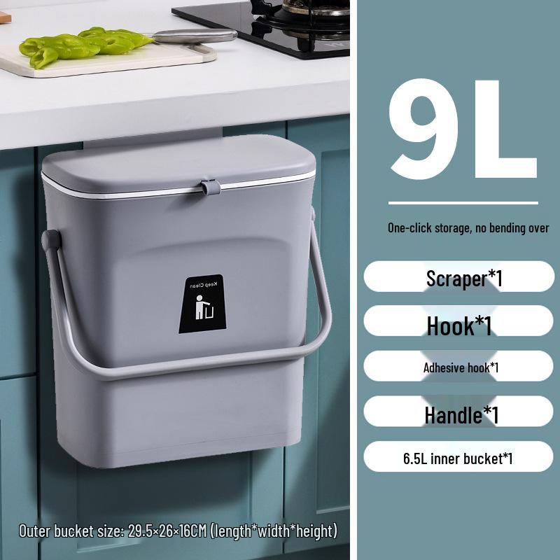 Wall-Mounted Trash Can with Lid for Kitchen, Bathroom, and Living Room - Creative Hanging Storage Wastebasket