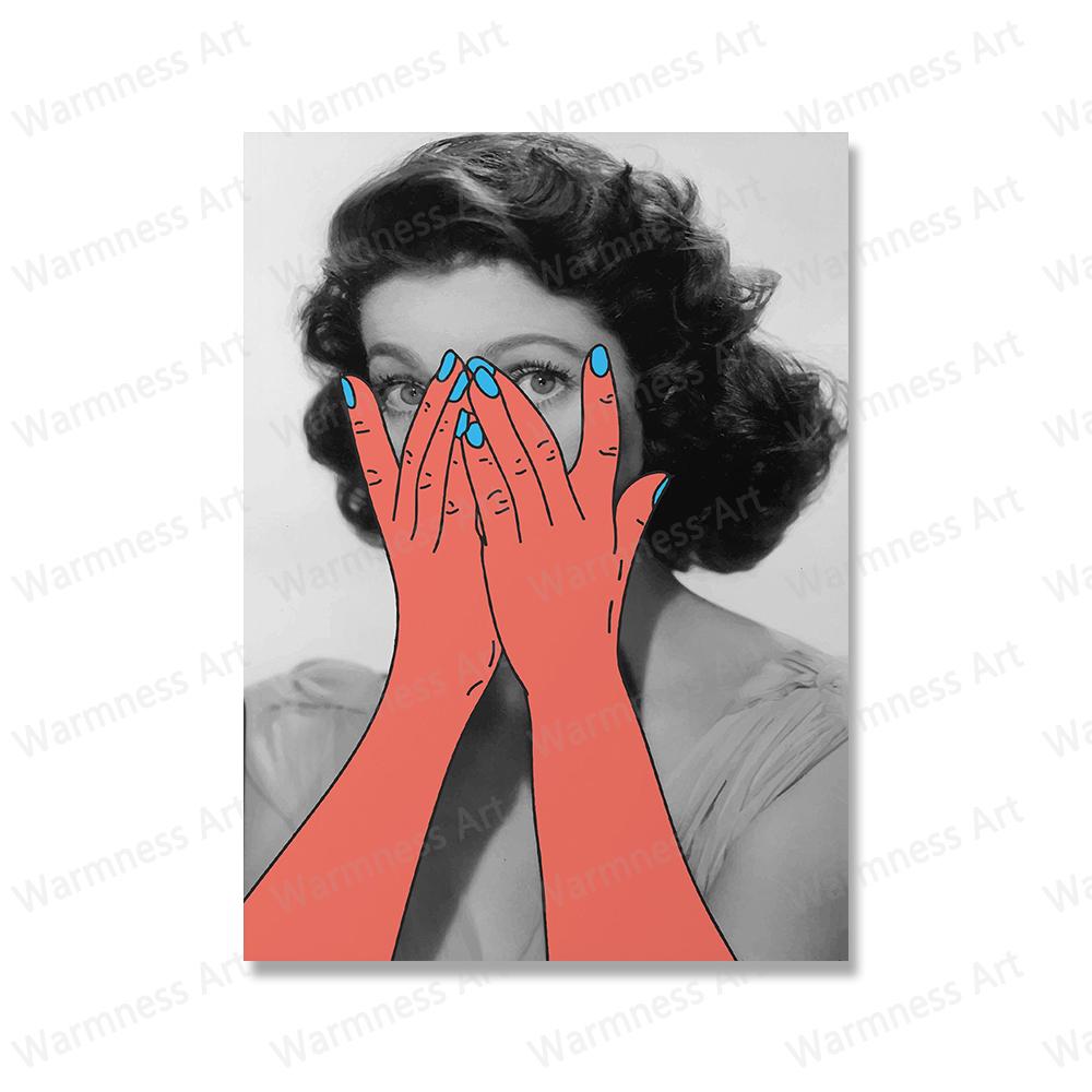 

Женское лицо черно-белая настенная живопись холст скандинавские постеры и принты современные настенные картины для гостиной домашний декор без рамки 21*30cm No Frame