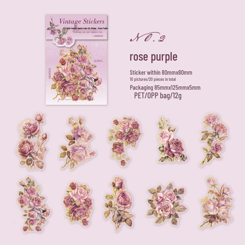 

Yanji PET Sticker Pack: Floral Journal Decoration - Whispering to Flowers Series (20 Sheets, 6 Styles)