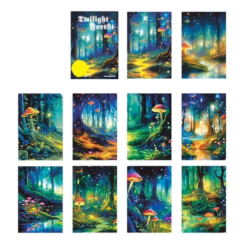 10 Sheets DIY Scene Sticker Landscape Sticker Aesthetic Sticker Forests Series Sticker Scrapbook Sticker Journal Sticker