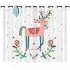 Cartoon Animal Bear Deer Love Kitten Digital Printing Curtain Blackout Punching