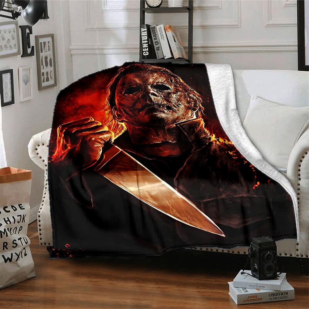 1PC Horror Character, Samhain1992 Blanket Lightweight Flannel Throw Blanket for Sofa, Bed, Travel, Camping, Livingroom, Office, Couch