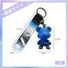 [Moerstar] Bear Keychain Keychain Cute Resin Animal Pendant Cute Color Bear Key Braided Idea Rope Animal Pendant Metal Keychain, Blue