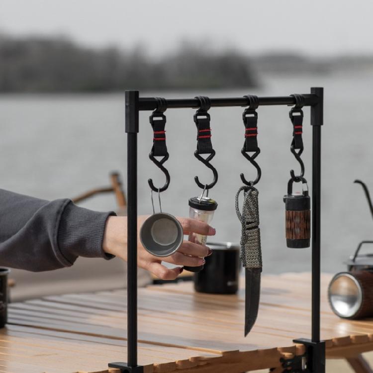 Multi-function Camping Cookware Stand Hanging Organizer with Hooks for Camping