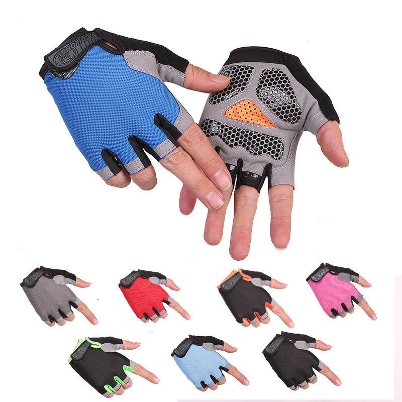 Professional Gym Fitness Breathable Anti-Slip Women Men Half Finger Summer Fishing Cycling Fingerless Gloves Female Bicycle Bike