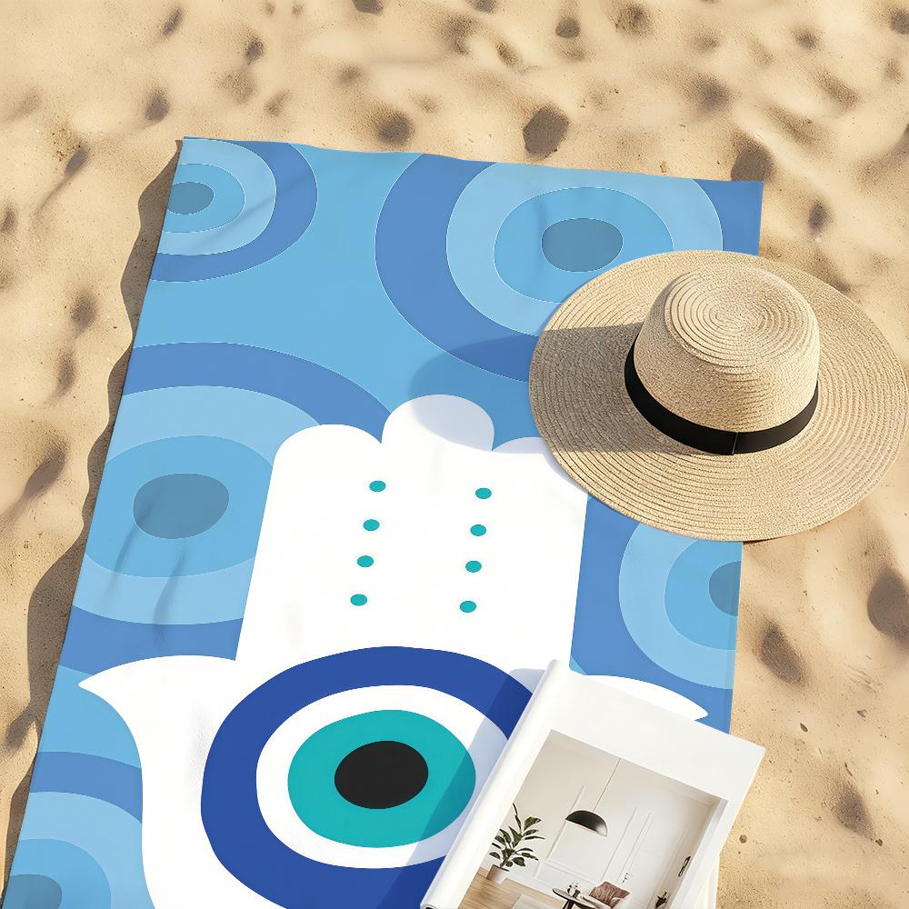 Art Evile Eye Bright Handtuch Sport Schnelltrocknend Reise Campingausrüstung Sanddicht Weich Leicht Großes Strandhandtuch
