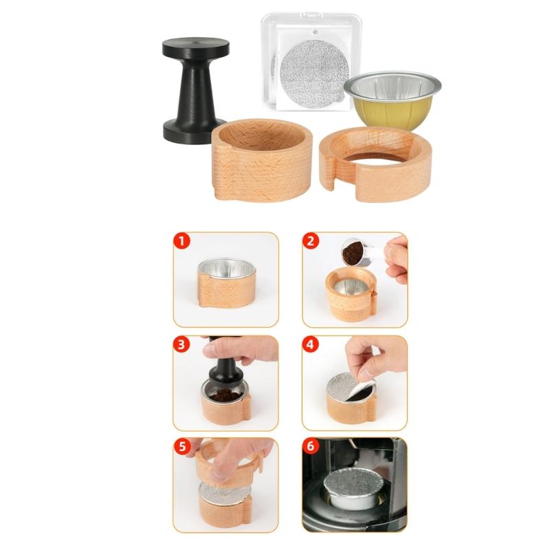 Coffee Pods Refill Accessory Embossed Foil Lids Included Coffee Pods Shell Filler Set Plastic Texture for Coffee Pods