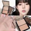 1PC two-color high-gloss trimming tray, matte water gloss powder, brightening surface, middle eye, nose shadow, anti-sweat double platter
