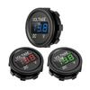 DC 12V 24V Waterproof Car Voltmeter LED Digital Display Panel Round Voltage Gauge for Car Motorcycle Truck Boat ATV UTV