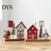 Cute Doll Christmas Ornament Set Mini Village House Figurine, Winter Scene with Snowman Holiday Tabletop Decorations Bear & Mailbox, Nordic