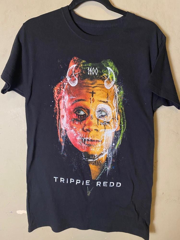 TRIPPIE REDD  Horns 1400 Черная Графическая HIP HOP Футболка РАЗМЕР S- Новая без Бирок Унисекс Футболка M