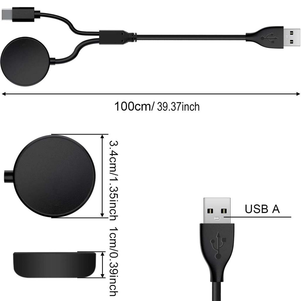 2-in-1 charger for Samsung Galaxy Watch 8/7/6/4 Classic USB-C smartwatch and smartphone charger replacement charging base cable