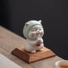 Ceramic Cute Lucky Cat Statue Ornament Miniature Fortune Kitten Crafts Home Desktop Office Cartoon Accessories Exquisite Gift