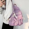 Japanese Anime Academy Style Cute Bow Color Block Pleated Soft Girl Student Backpack for Women