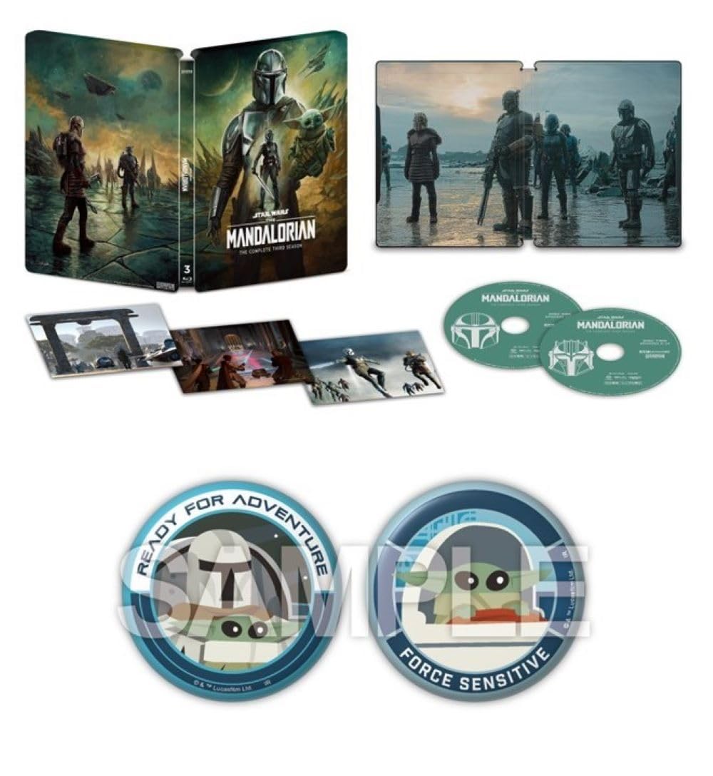 

The Mandalorian Season 3 4K UHD Edition Steelbook Includes a Set of Two 57mm Pins Collector s (Limited Edition) [Blu-ray]