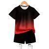 Summer Gradient Colored Letters Creative Fun Pattern Children's Fashion Comfortable Soft Breathable Short Sleeved Two-piece Set