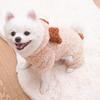 Herbst Winter Bärenohren 4-beiniger Haustier-Onesie für kleine Hunde - Flauschige warme Welpen Kapuzenbekleidung (Niedlicher Teddy-Stil)