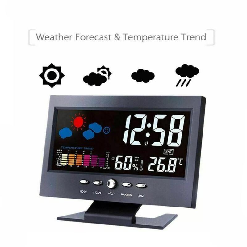 Digital Simplified Modern Alarm Clock Calendar Temperature Display Home Bedroom