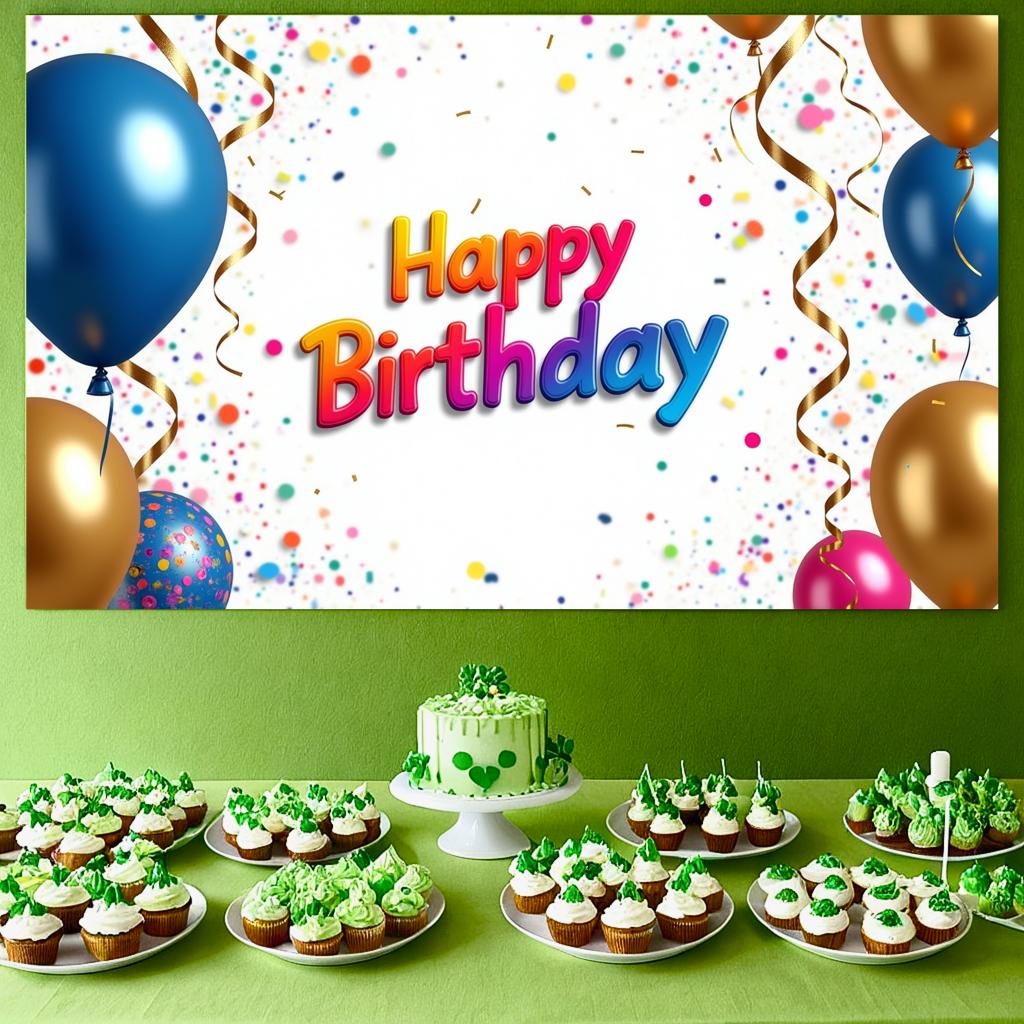 Banner de Aniversário Decoração de Balões Celebração Infantil Para Festividades ao Ar Livre Eventos