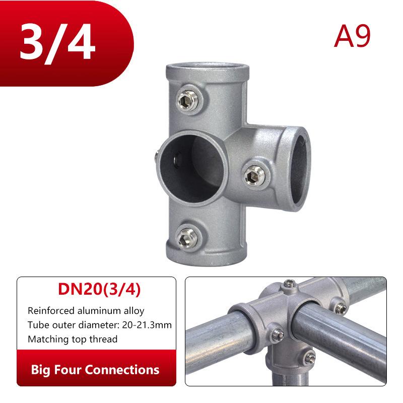 25Mm Aluminum Alloy Connector Elbow Tee Base Flat Three-Dimensional Fitting Connection Fastener Steel Tube Shelf Parts