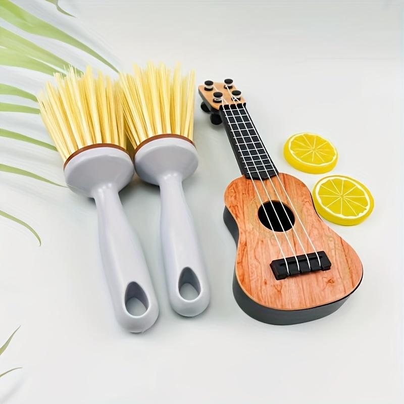 1pc Multi-Purpose Household Cleaning Brush, Cylindrical Handle Long-Bristle Pot and Bowl Scrubber, Tabletop Cleaner. Suitable for Household Cleaning