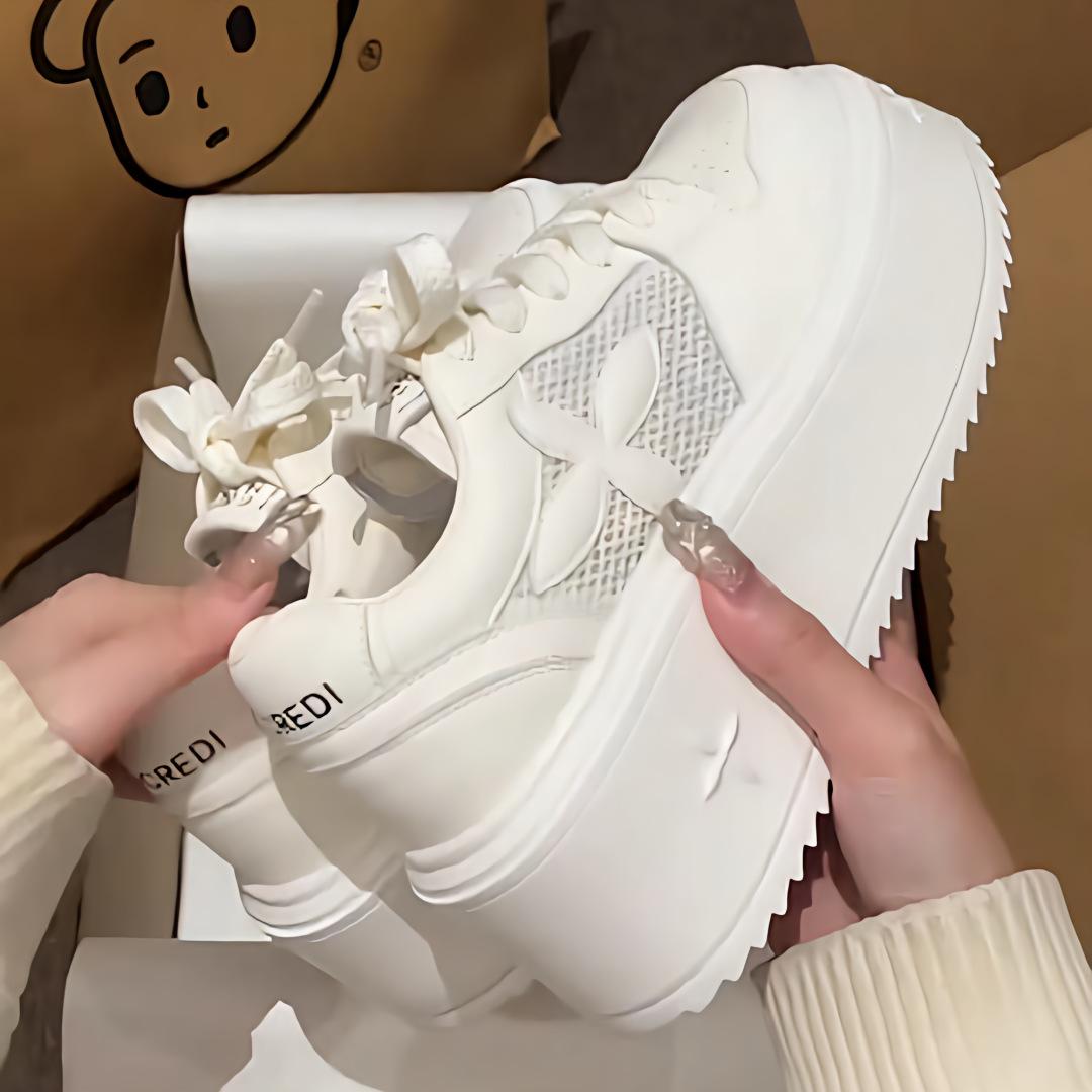 

Маленькие мужские туфли с толстой подошвой, увеличивающие рост, белые, детские, сетчатые, дышащие, тонкие, лето 2025 года, новые, универсальные, для сноуборда 35