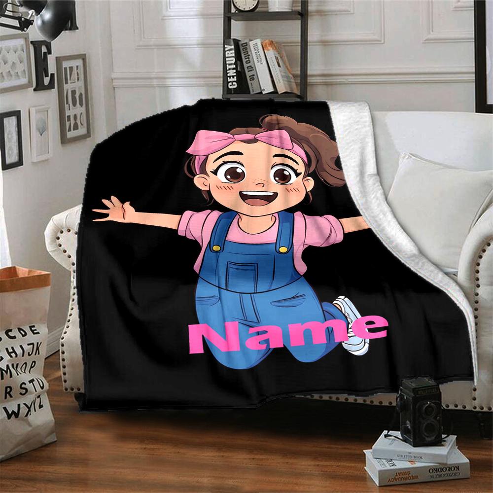 Custom Name Ms. Rachel Theme Printed Blanket - Perfect for Couch, Bed, Travel & Outdoor Use | Machine Washable, Cozy & Durable.
