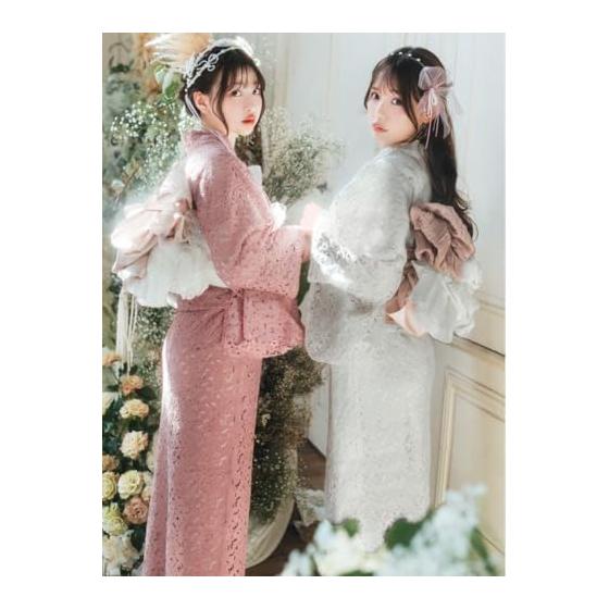 Grail GRL Floral Lace Yukata Set [gi1402] White