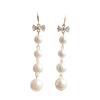 Stylish And Simple High-End Bow Earrings Temperament Versatile Pearl String Earrings French Retro Niche Earrings Women