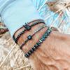 Vintage Schwarzes Mattes Armband Zirkon Krone Diamant Kugel Würfel Löwenkopf Perlenarmband Set