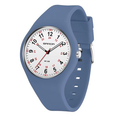 Women's Nurse Watch, Quiet, Waterproof, Educational, Easy-to-Read, Soft Silicone Band, Hand Washable
