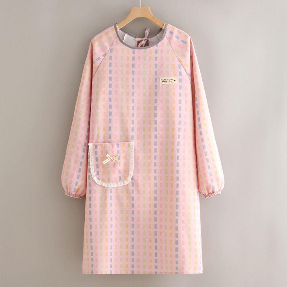 Breathable Long Sleeve Apron Protective Suspender Work Dress Cleaning Apron  Restaurant Use