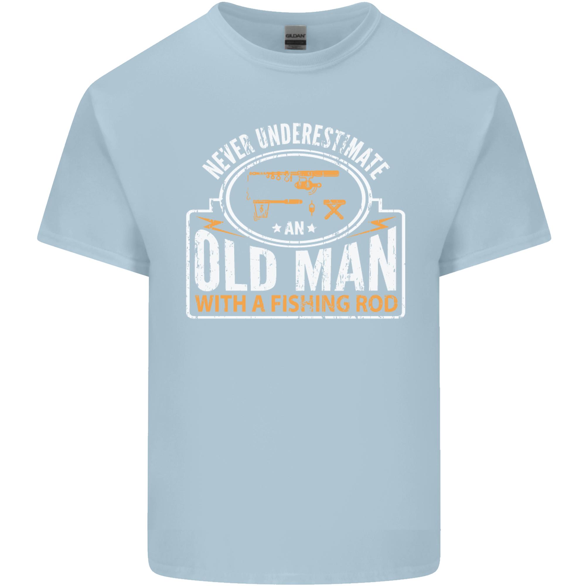 An Old Unisex With a Fishing Rod FisherUnisex Unisexs Light Cotton TShirt S