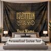 Custom Name Text Tapestry Led Zeppelin Personalized Polyester Wall Tapestry For Bedroom And Room