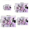 1pc Sanrio Kuromi Mermaid Printed Office Carpet Rectangle Rug Under The Table,Perfect Room Decor for Living Room, Bedroom, Kitchen, Non-slip Floor Mat