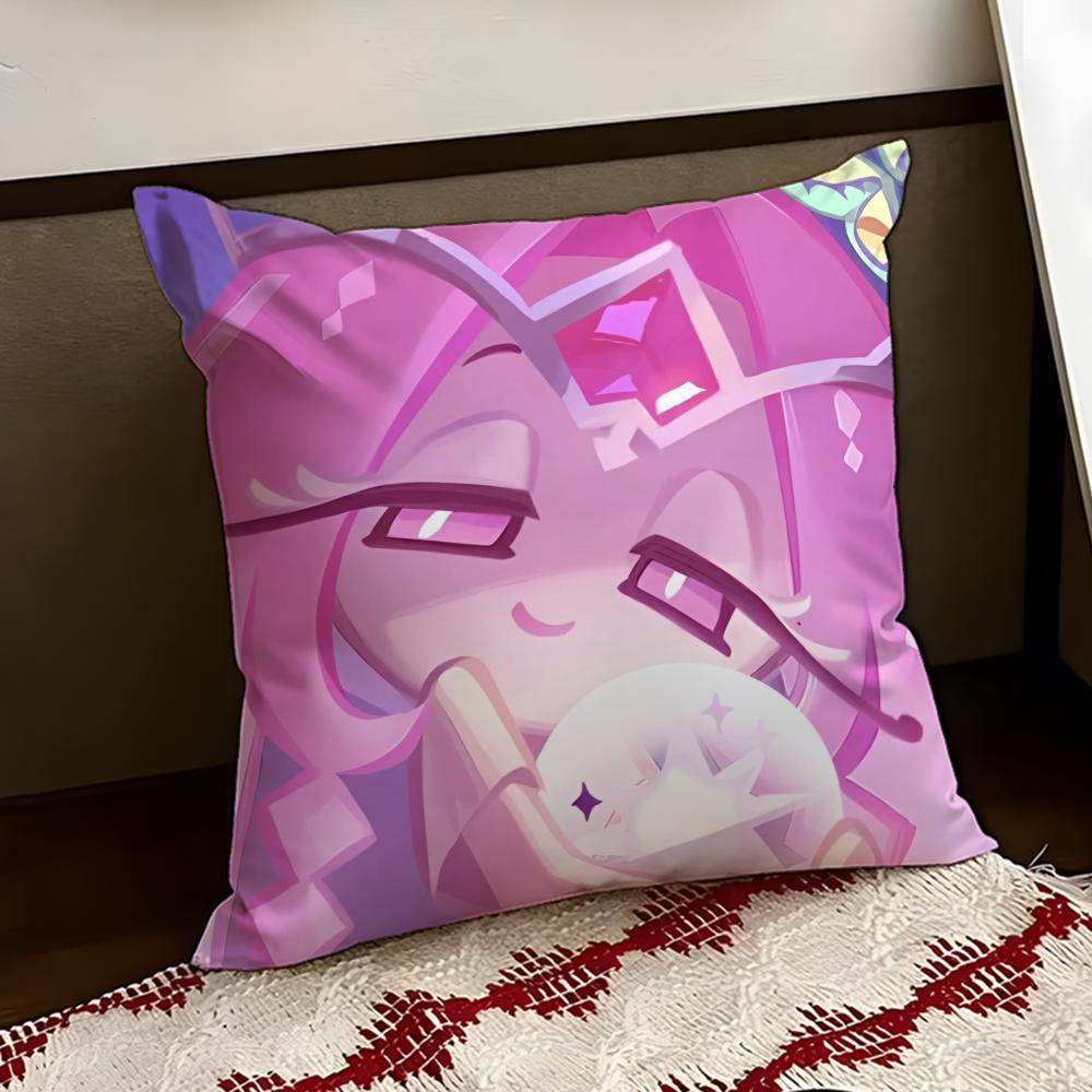 CCookie Run KKingdom Cushion Cover Reversible Soft Durable Pillow Cover Home Car MultiScene Use for Daily Comfort