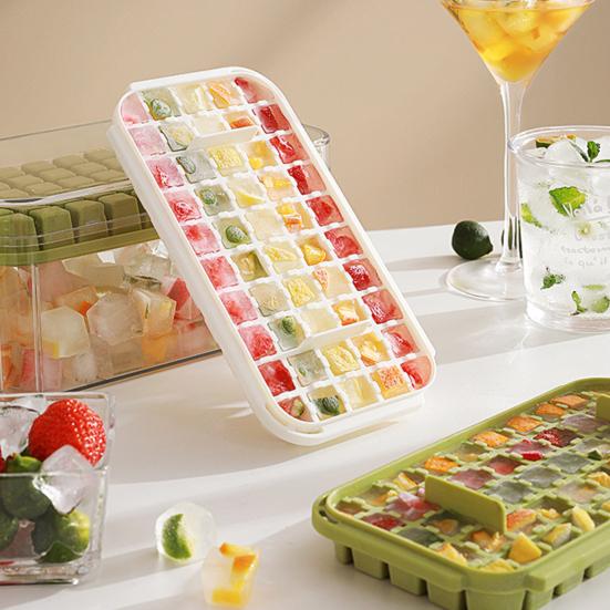 Ice Cube Trays with Bin Ice Shovel 100/200 Cavity Stackable Ice Molds for Freezer One Click Press Easy Release Ice Maker for Cocktails Whiskey Juice