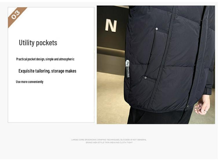 Men's 2025 Hooded Lightweight Warm Down Jacket: Thick, Casual, Anti-Cold Winter Coat